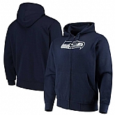 Men's Seattle Seahawks G III Sports by Carl Banks Primary Logo Full Zip Hoodie College Navy,baseball caps,new era cap wholesale,wholesale hats